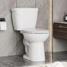 2-Piece Elongated Toilet w/1.28 GPF Power Flush, Soft-Close Seat, 12  Rough-In