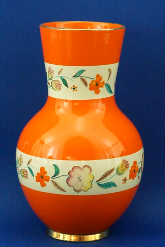 PUCCI Orange ceramic VASE flower decorations Art decò Umbertide ITALY 1900 XX - Picture 3 of 17