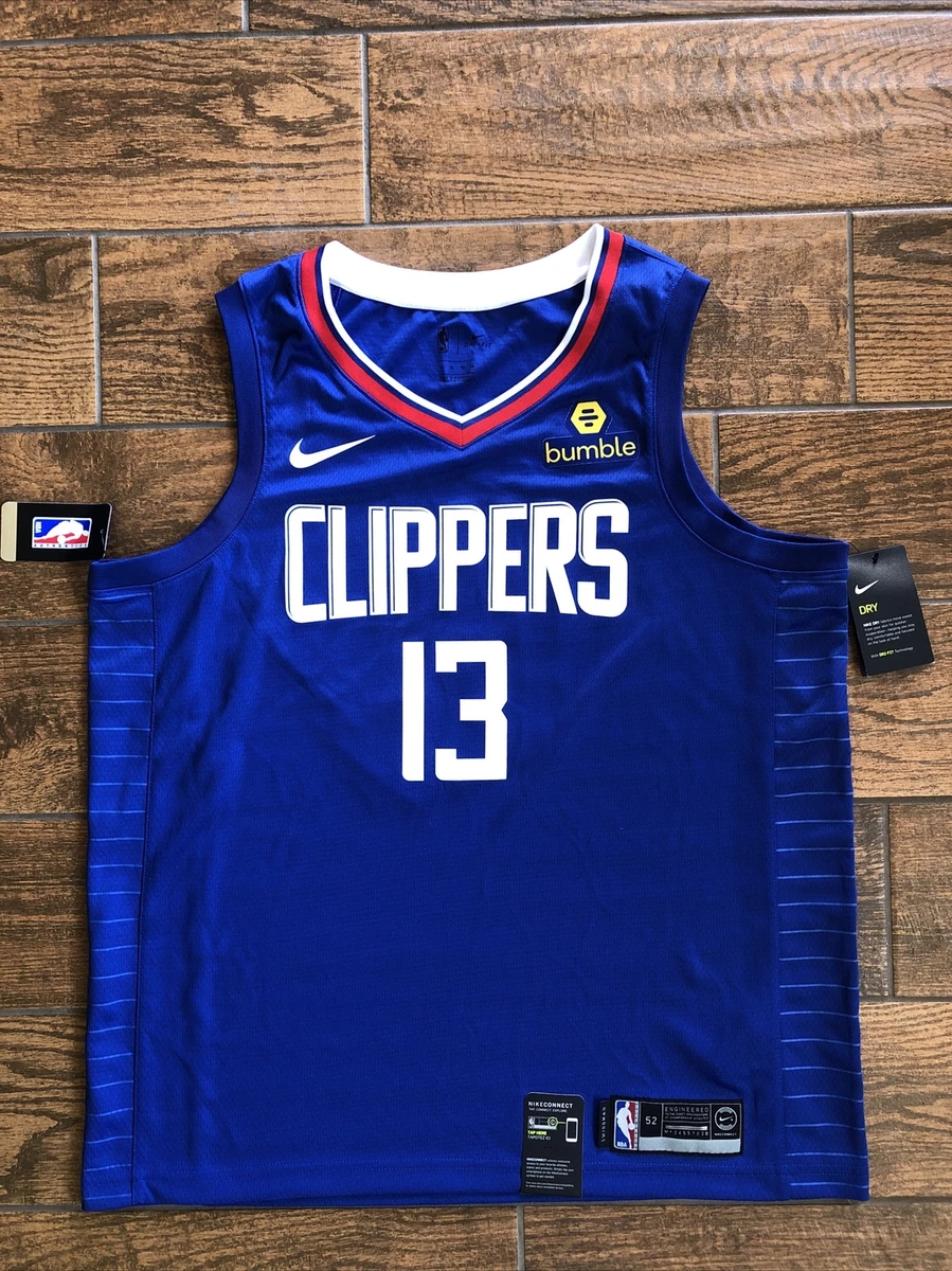 Nike NBA LA Clippers Paul George Size XL Blue Swingman Jersey Icon Editon