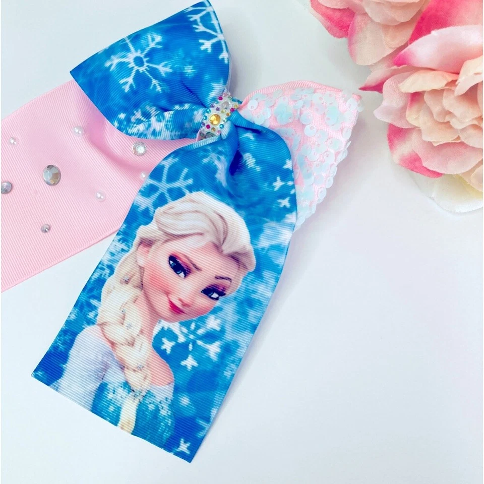 Moño de pelo para niñas inspirado en Disney Frozen Princess Foto 2 de 4