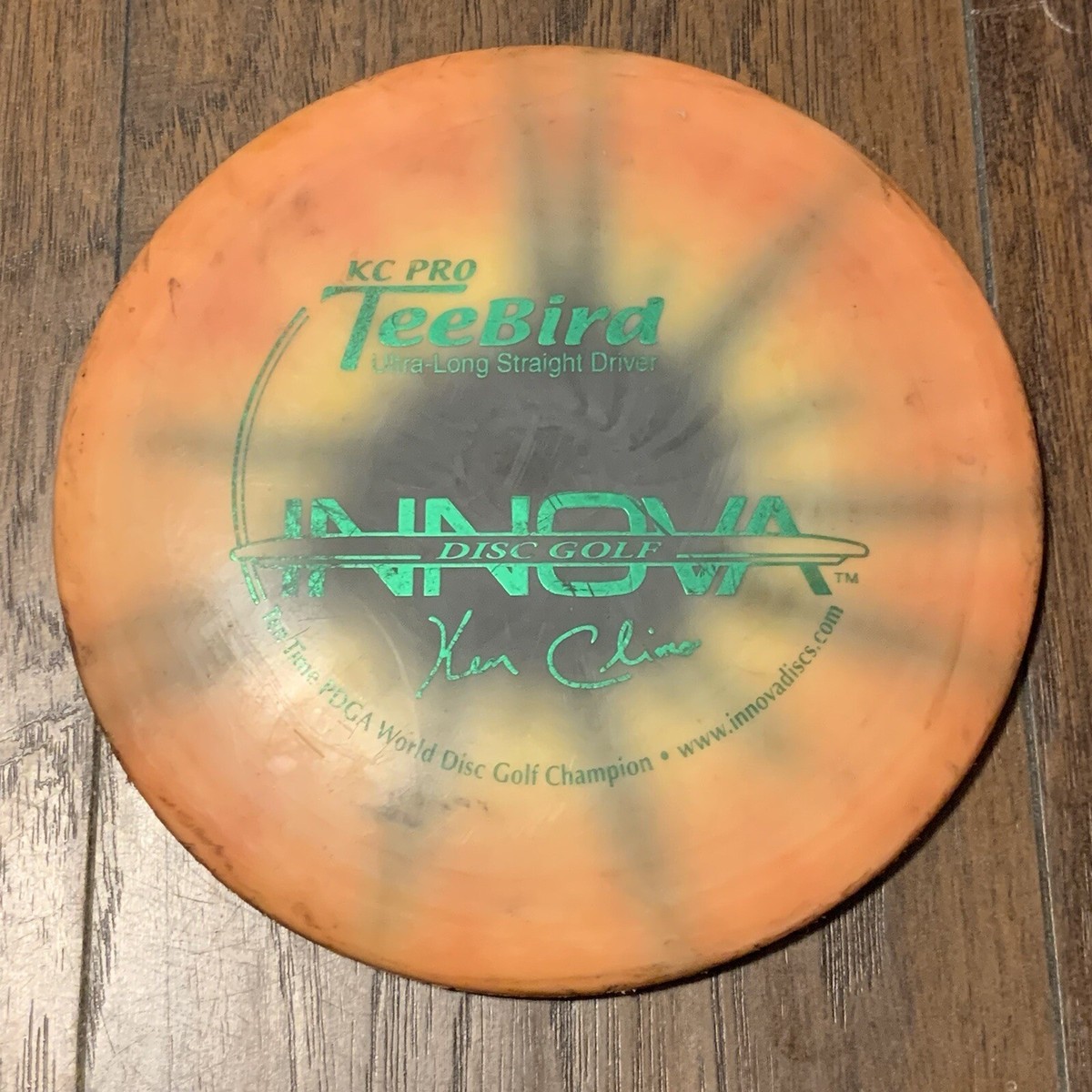Ken Climo Innova KC Pro Disc Golf Tee Bird Orange Tie Dye 10x