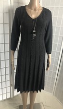 Women's Nine West Small Ink Gray Soft Comfort Fitted Cable Knit Long Dress