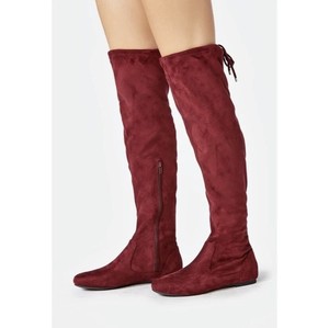 maroon flat boots