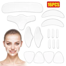 16PCS Reusable Anti Wrinkle Chest Neck Face Pad Silicone Removal Patch Skin Care