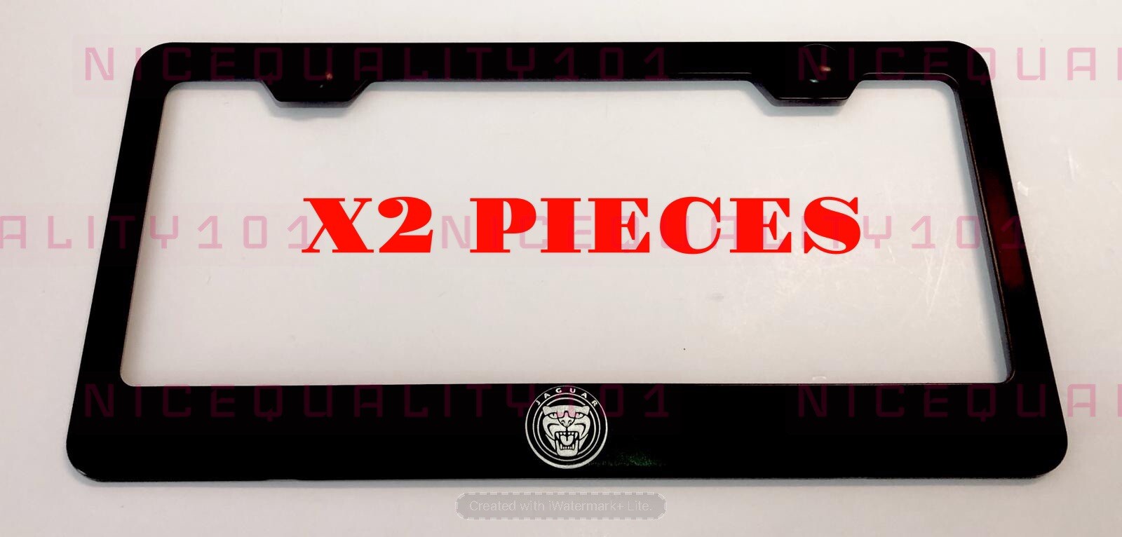 X2 Jaguar Laser Engraved Etched Stainless Steel License Plate Frame Holder