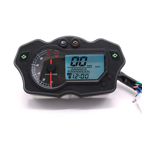1 Pc DC12V Motorcycle LCD Speedometer 7 Color Tachometer Odometer Gauge 12000RPM - Picture 5 of 11