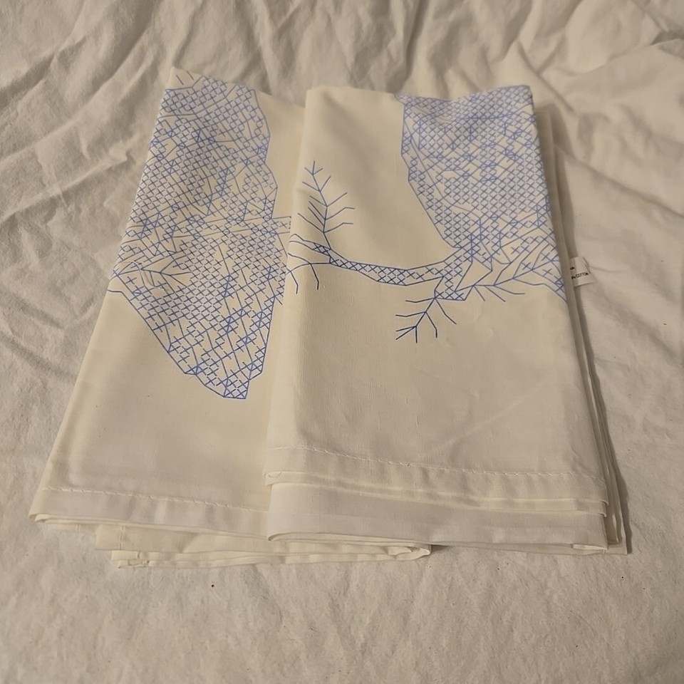 Vintage Paragon Stamped Cross Stitch Pattern for Owls On Branch