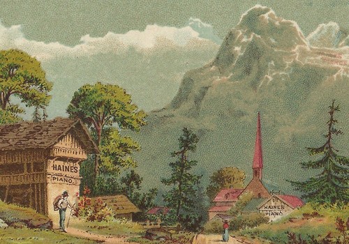 Haines Piano-German Alps-Mountain Village-Piano Forte-Church Steeple-Music - 第 1/5 張圖片