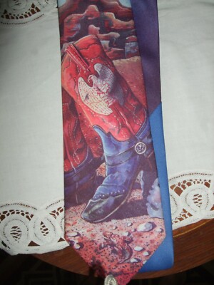 KRAWATTE TIE RALPH MARLIN MADE IN USA POLY BOOT STIEFEL COUNTRY SAMMLUNG RAR
