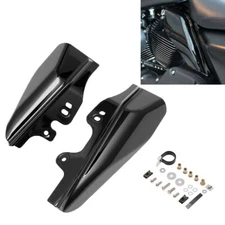Pair Gloss Black Mid-Frame Air Deflector Heat Shield For Harley Touring 01-2008