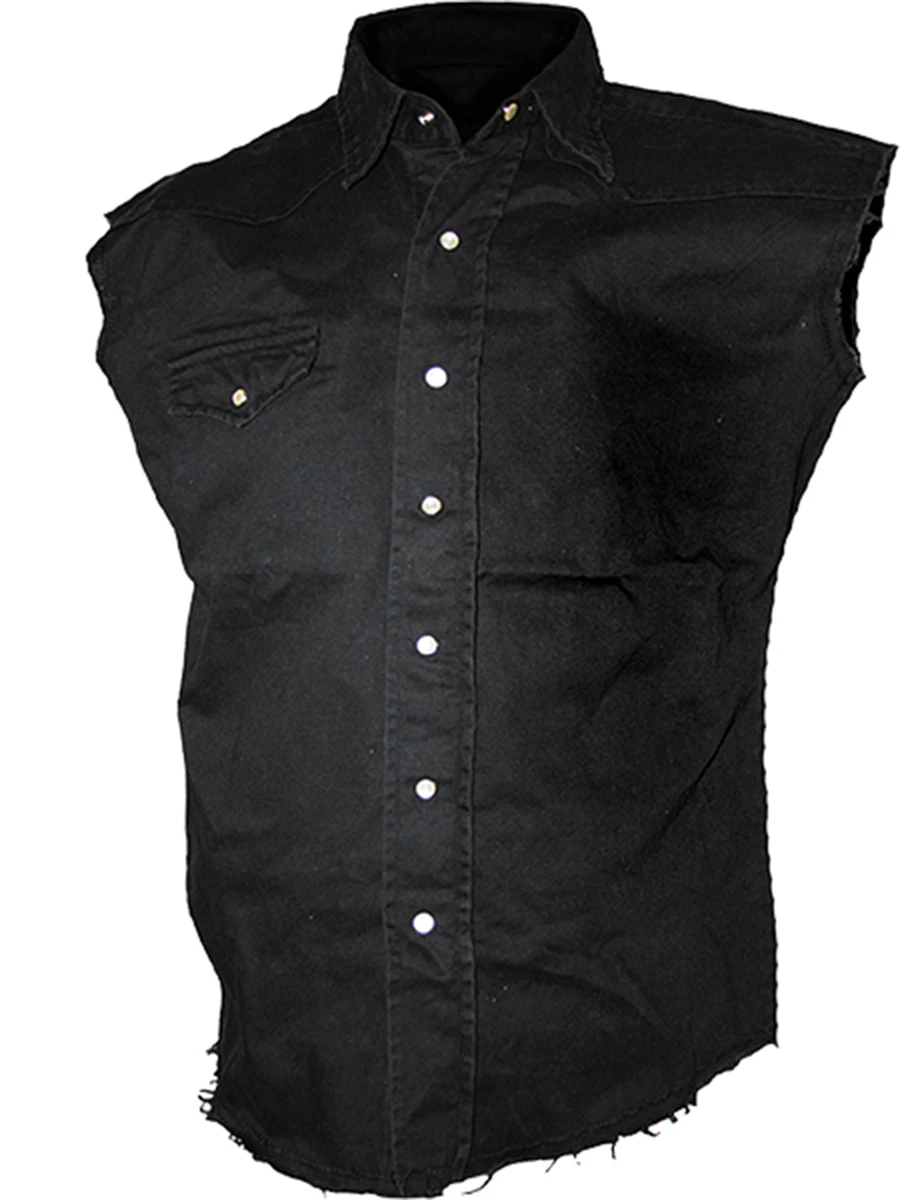 Spiral Direct Plain Sleeveless Work Shirt, Biker/Tattoo/Skull/Rock/M L XL XXL