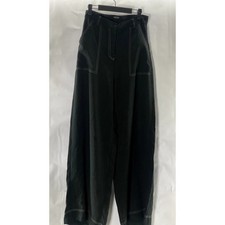 NASTY GAL Women's Black A Complicated Stitch-Uation Wide-Leg Trousers SZ 8