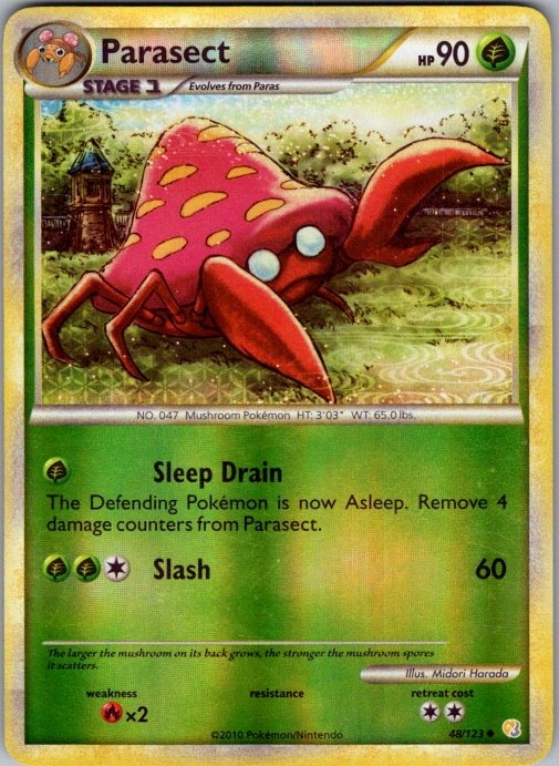 Parasect - 48/123 - Heartgold & Soulsilver - Reverse Holo - Pokémon TCG