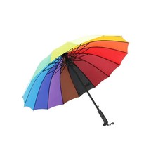 45" Automatic Open Rainbow Umbrella  16 Ribs, Windproof, Ergonomic Grip, trevel