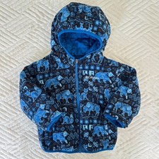 Columbia Toddler 3T Double Trouble Reversible Blue Puffer Fleece Hooded Jacket