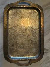 International Silver Co. Hand beaten silver plated 15 1/2 Inch serving Tray.