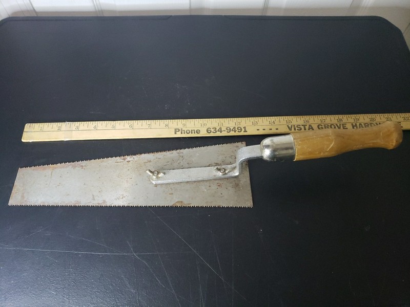 Vintage Reversible Veneer Saw or Flush Cut Saw With a Wooden Handle