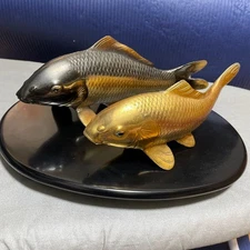 Carp Metal Statue Japanese Metalwork Figurine 2 type B