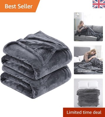 Luxuriöses dunkelgraues Fleecedecken-Set - 400 GSM King Überwürfe für Zuhause & Reisen