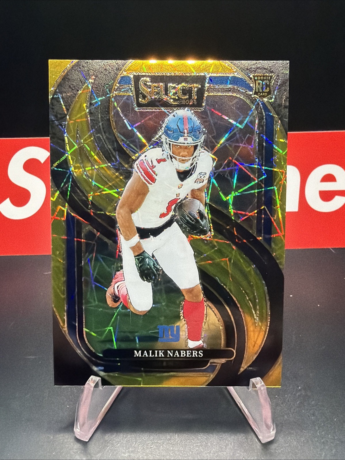 Malik Nabers RC 2024 Panini Select /10 Premier Gold Prizm Giants #116