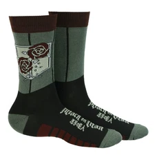 Attack on Titan Scouting Legion and Stationary Guard Adult Crew Socks 2 Pairs