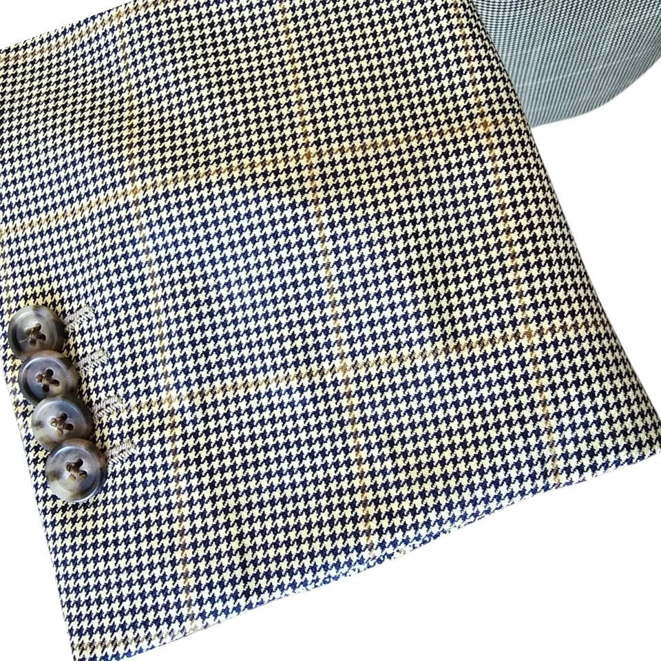 Blazer Lubiam Vitale Barberis 46r Lona Completa Pata de Gallo Cuadros Personalizado A Medida  Foto 3 de 4