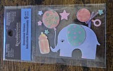 Recollections Dimensional Stickers Elephant balloon baby bottle rattle 9 pieces