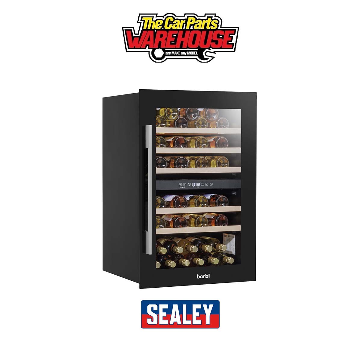 Sealey DH118 Baridi 57 Bottle Dual Zone Wine Fridge & Cooler 60cm