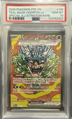 2025 Pokemon Prismatic Evolutions TEAL MASK OGERPON EX 145/131 SIR PSA 10