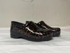 Dansko Clogs Patent Leather Size 42 US 11.5 12 Leopard Comfort 706530202