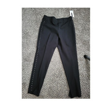 Nine West Studded Knit Black Skinny Leg Flat Front Pull On Women's Pants