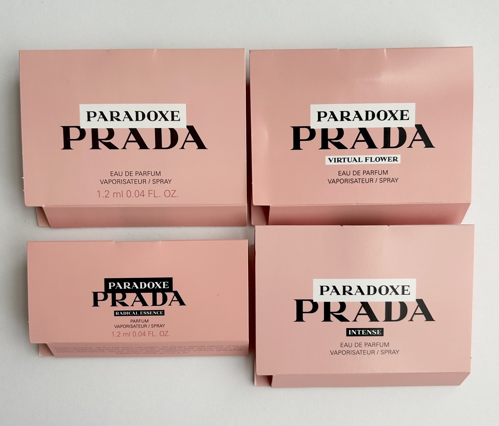 Prada Paradoxe Collection 4Pc Sample Vial Spray Set