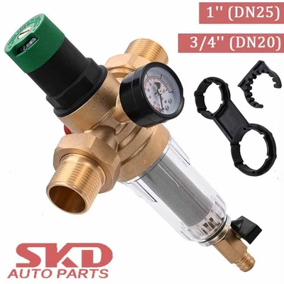 SAIKENDE® Druckminderer Wasser 1'' 3/4'' DN25/20 mit Manometer Wasserdruckminderer+ Filter