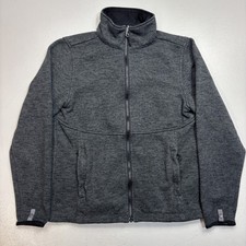 North Face Jacket Womens Medium Gray Full Zip Fleece Outdoor Hiking Layer Pocket