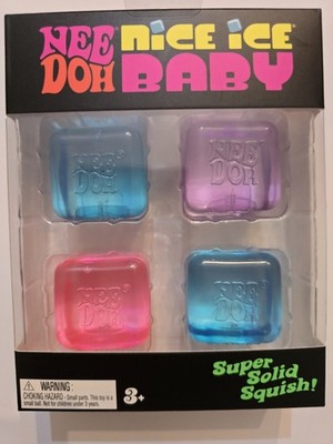 LOT of 2!  NEE DOH NICE ICE BABY 4PK TOY CUBES pink, purple, blue New In Box!