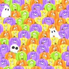 Ladies scrub hat, colorful jack O'lanterns, Halloween easy on and off, elastic