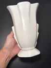 VINTAGE BAUER CAL ART POTTERY VASE MATTE WHITE MCM Boho Art Deco Table Decor