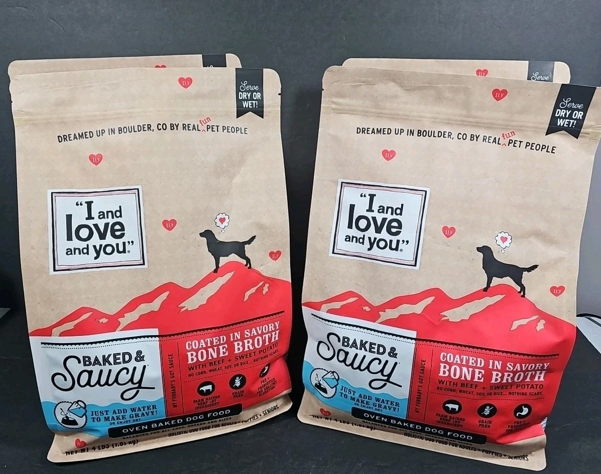 I & Love &You Baked & Saucy Beef/Sweet Potatoes Holistic Dry Dog Food(4) 4# Bags