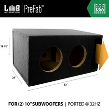 4.0 ft 32Hz Ported MDF SQ/SPL Enclosure Box for Dual 10" Car Audio Subwoofers