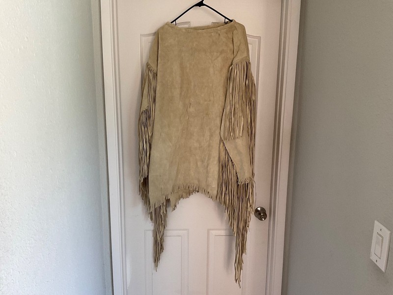 Mountain Man Native American Indian Leather  Shirt Large with Extra Long Fringe