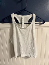 Lululemon Swiftly Pointelle Cropped Racerback Tank White Size 10 NWT