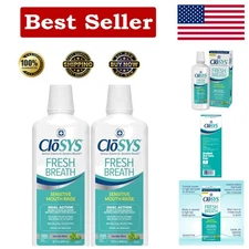 Gentle Mint Sensitive Mouthwash - Alcohol Free, 32oz (Pack of 2) for Bad Breath