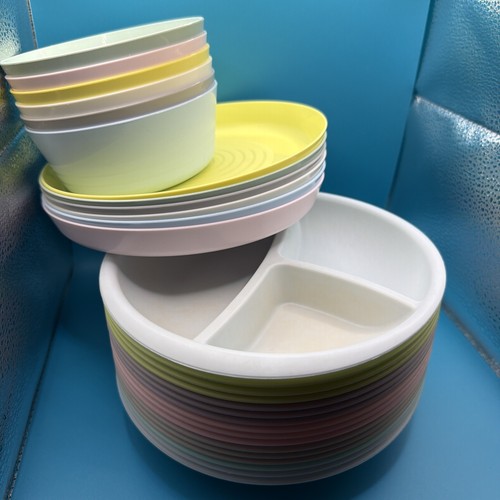 IKEA KALAS Kids Plastic Plates/Bowls Set & Divided Plates Lot Of 29 BPA Free