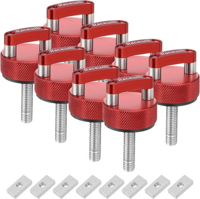 #ad 8 Pieces Hard Top Thumb Screws Quick Removal Bronco Jeep Wrangler JT JK JL Red $60.03