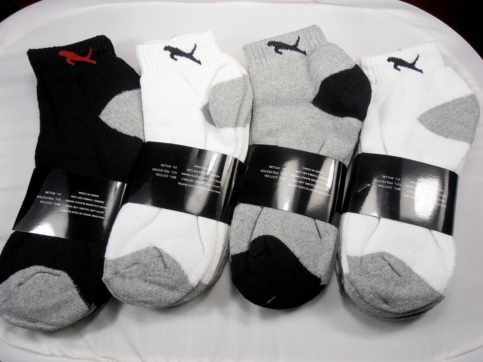 New 12 Pairs Ankle Quarter Crew Men Sport Athletic Socks Cotton Black White Gray