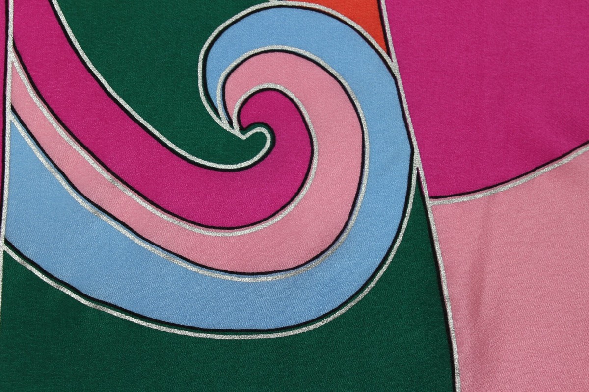 Foulard Vintage En Soie Codello Italien - Multicolore, Motif Géométrique Artisanal