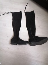 Ladies Peacocks Black Over The Knee Boots Size 6