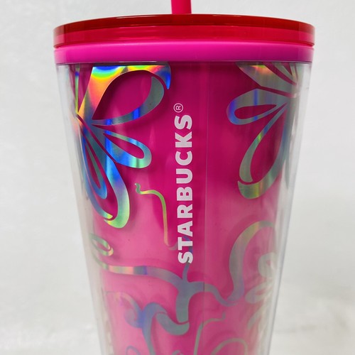 Starbucks Rosa Caliente con Cinta Plateada Cambio de Color Venti Vaso Frío 2023 - Imagen 3 de 12