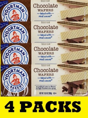 4x Voortman CHOCOLATE Wafers Cookies 10.6 Oz Pack NEW FREE SHIPPING - 4 PACKS