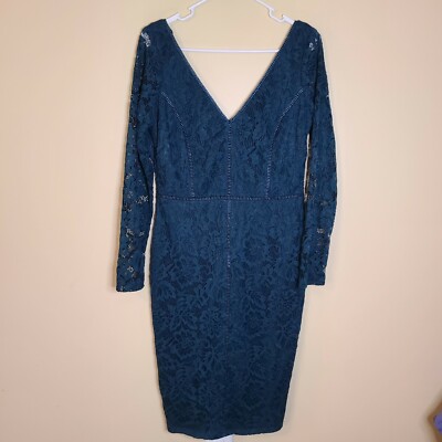 Le Chateau Women's Green Lace Bodycon Dress Holiday Party Sz Medium Stretch  EUC | eBay